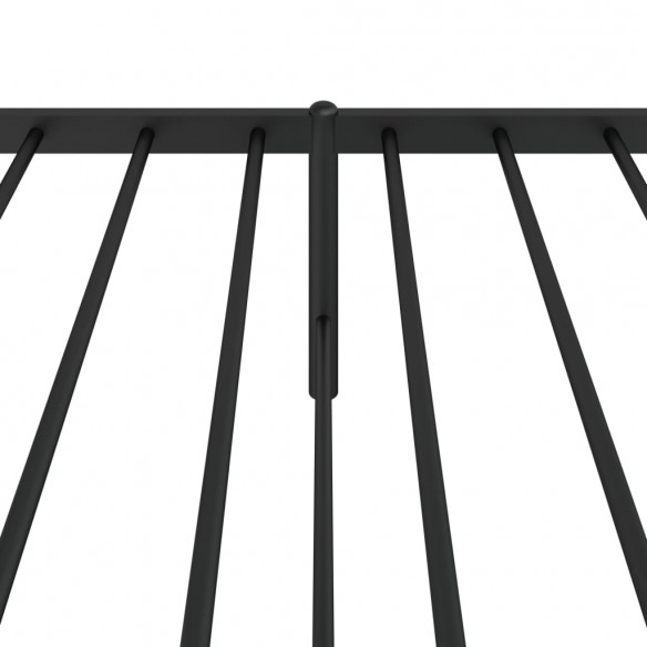 Lit métal avec tête de lit noir 100x200 cm