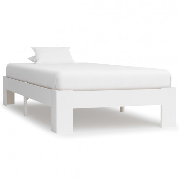 Lit Blanc Bois de pin massif 90 x 200 cm