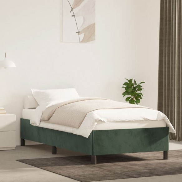 Lit Vert foncé 90x190 cm Velours
