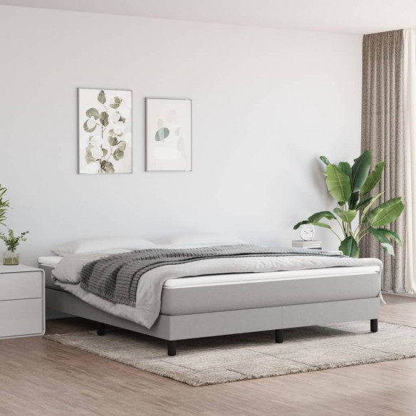 Lit Gris clair 180x200 cm Tissu