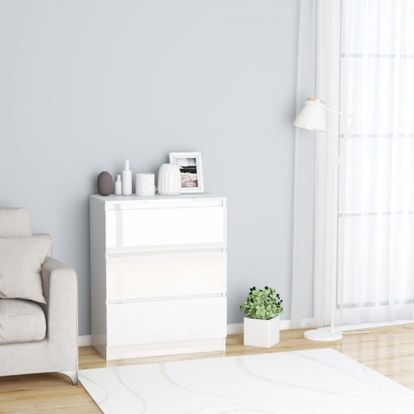 Buffet Blanc brillant 60x35x76 cm 