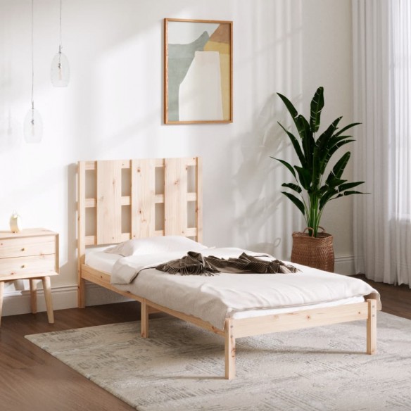 Lit bois massif 90x190 cm simple