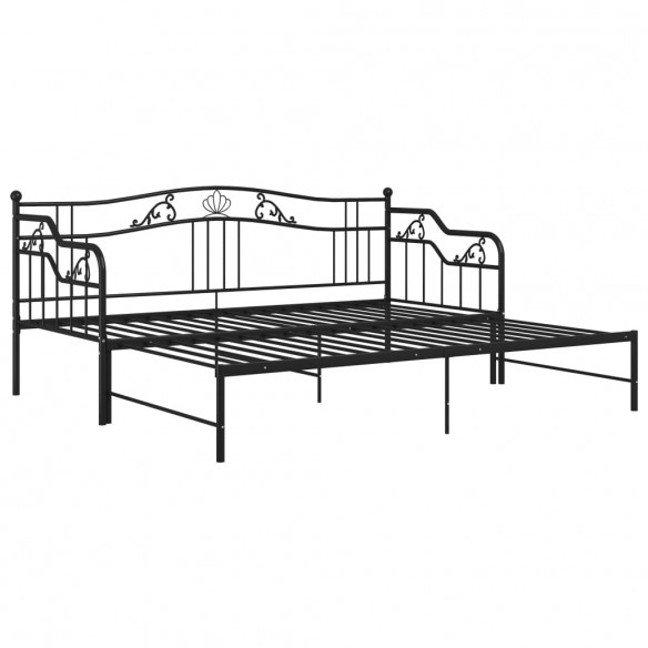 Cadre de canapé-lit extensible Noir Métal 90x200 cm Cadre de canapé-lit extensible Noir Métal 90x200 cm