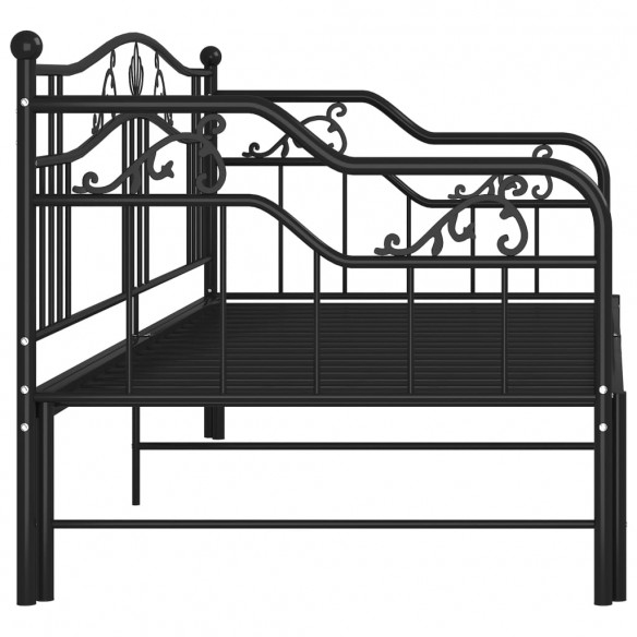 Cadre de canapé-lit extensible Noir Métal 90x200 cm Cadre de canapé-lit extensible Noir Métal 90x200 cm
