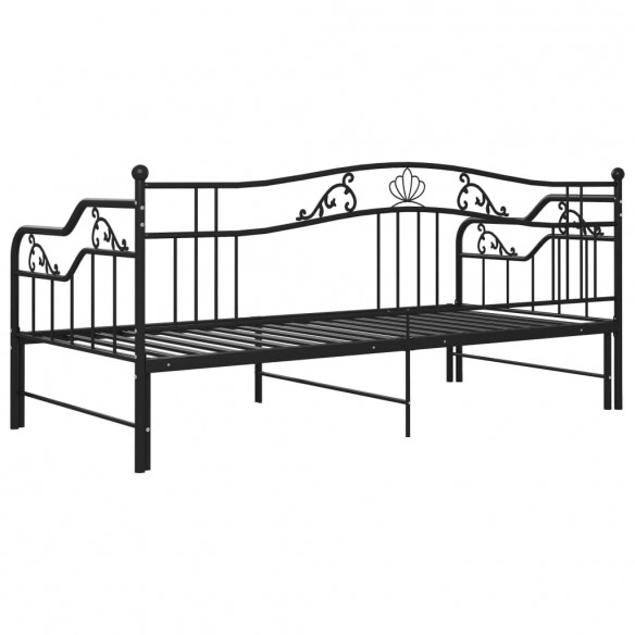 Cadre de canapé-lit extensible Noir Métal 90x200 cm Cadre de canapé-lit extensible Noir Métal 90x200 cm