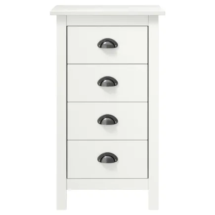 Buffet Hill Blanc 46x35x80 cm Bois de pin solide 2