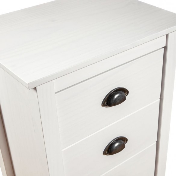 Buffet Hill Blanc 46x35x80 cm Bois de pin solide Buffet Hill Blanc 46x35x80 cm Bois de pin solide