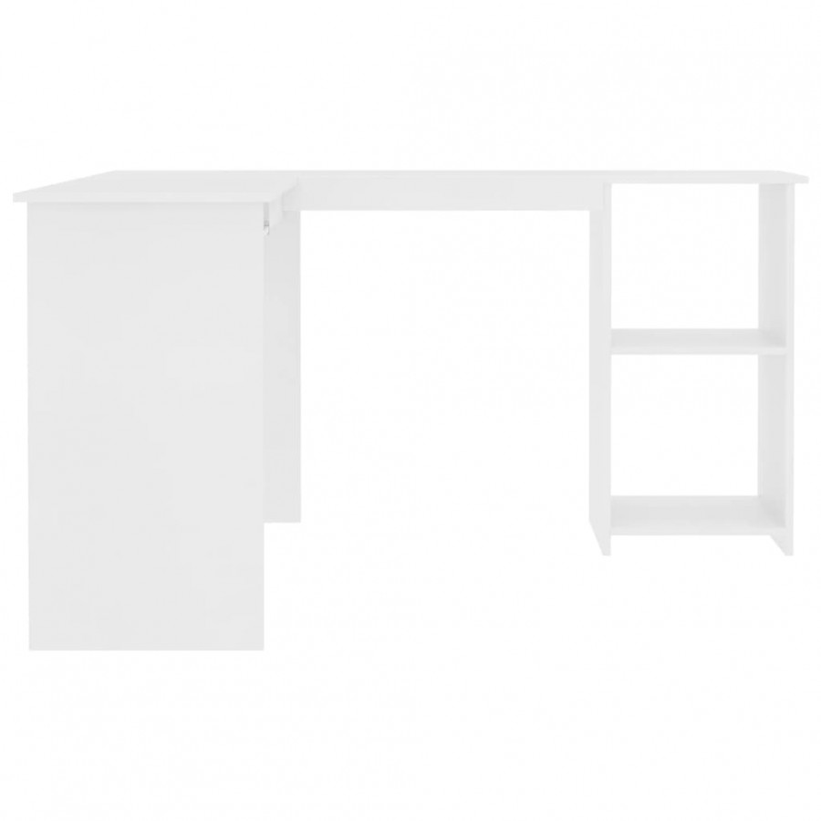 Bureau d'angle en forme de L Blanc 120x140x75 cm