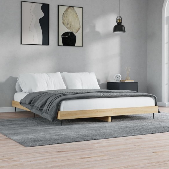 Lit chêne sonoma 180x200 cm bois d'ingénierie