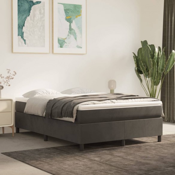 Lit Gris foncé 140x190 cm Velours