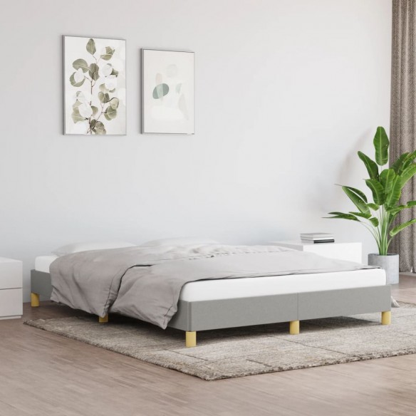 Lit Gris clair 140x190 cm Tissu