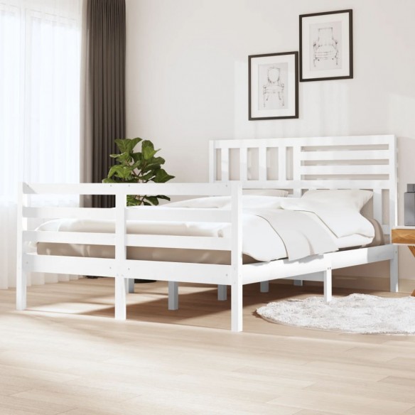 Lit Blanc Bois massif 120x190 cm Petit Double