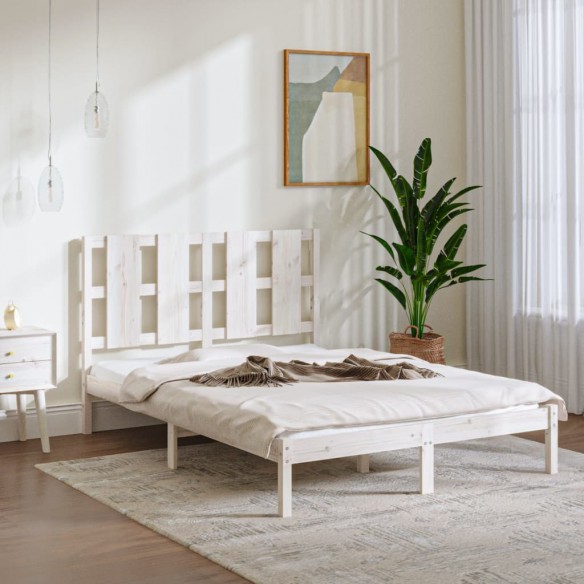 Lit Blanc Bois massif 120x190 cm Petit Double