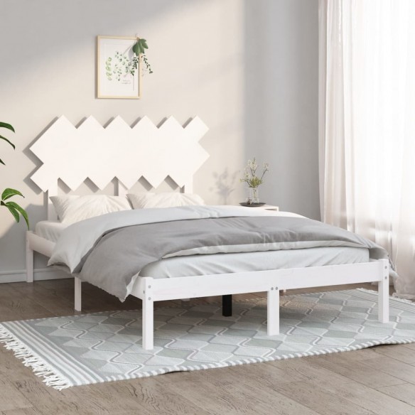 Lit Blanc 120x190 cm Petit Double Bois massif