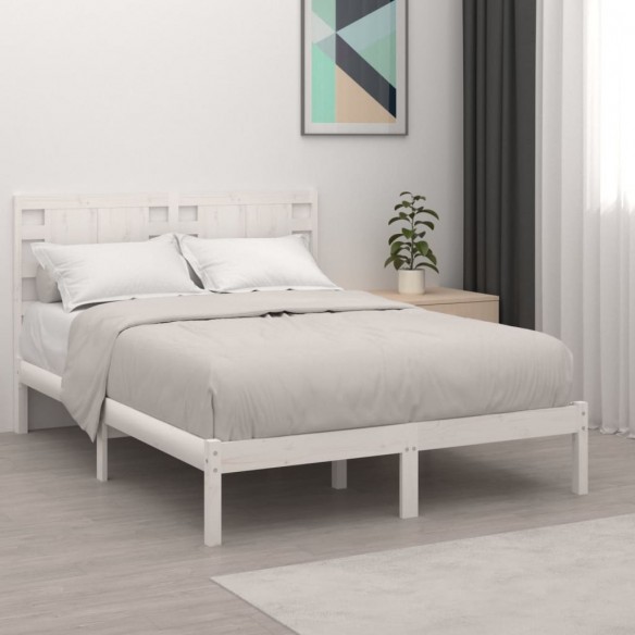 Lit Blanc Bois massif 120x190 cm Petit Double