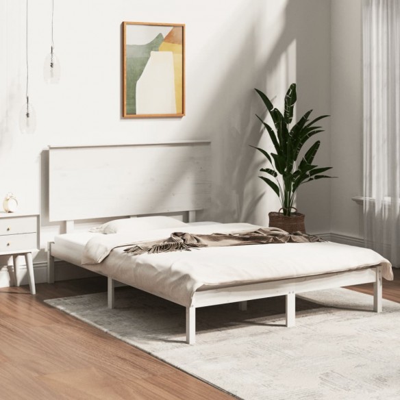 Lit Blanc Bois massif 120x190 cm Petit Double