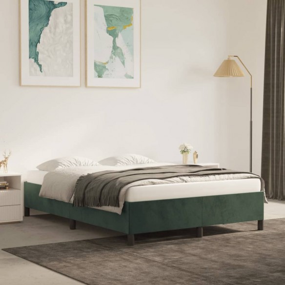 Lit Vert foncé 140x200 cm Velours