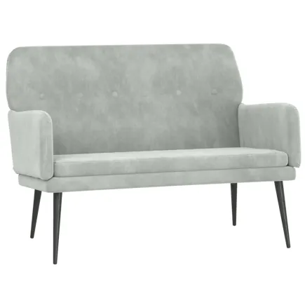 Banc Gris clair 108x79x79 cm Velours 2