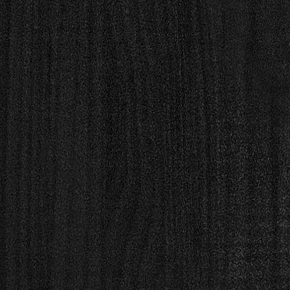 Lit Noir Bois de pin massif 200x200 cm