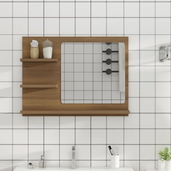 Miroir de bain Chêne marron 60x10,5x45 cm 