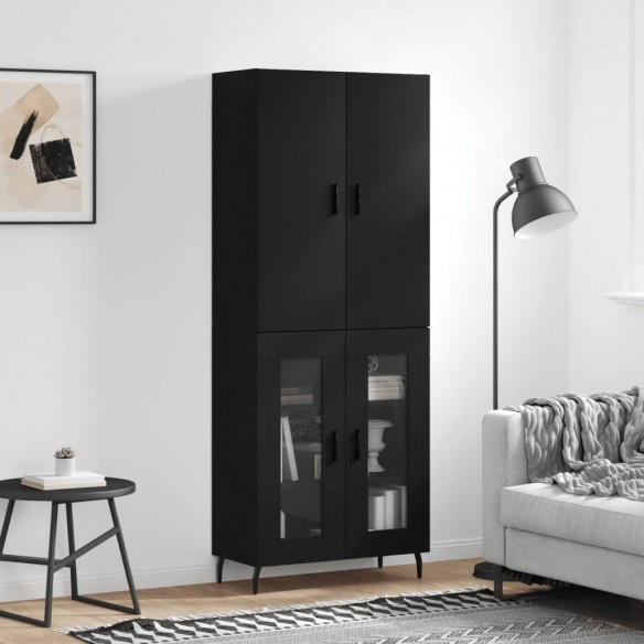 Buffet haut Noir 69,5x34x180 cm 