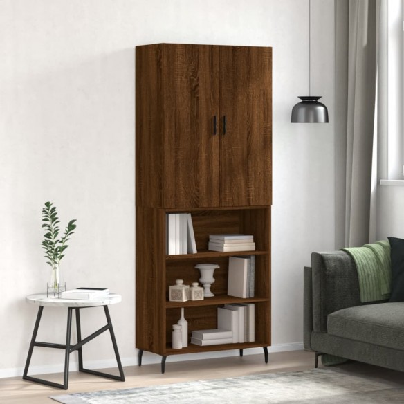 Buffet haut Chêne marron 69,5x34x180 cm 