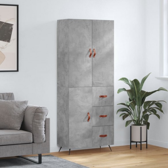 Buffet haut Gris béton 69,5x34x180 cm 