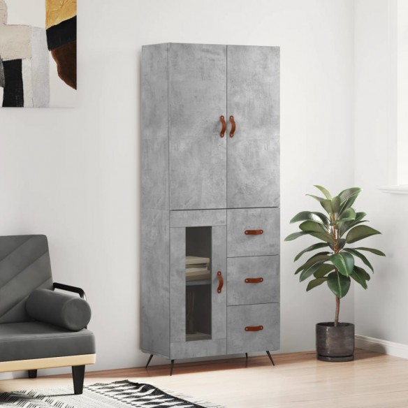 Buffet haut Gris béton 69,5x34x180 cm 