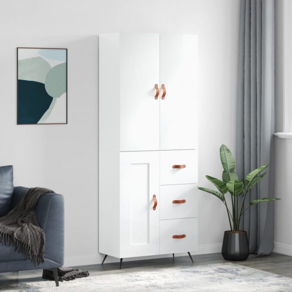Buffet haut Blanc brillant 69,5x34x180 cm 