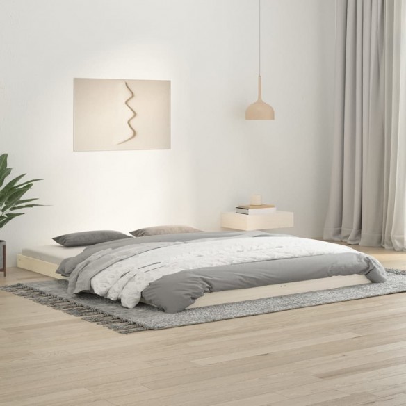 Lit blanc 160x200 cm bois de pin massif