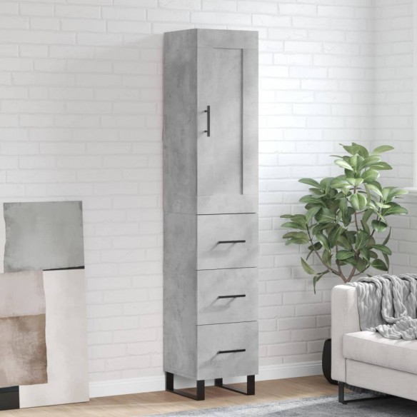 Buffet haut Gris béton 34,5x34x180 cm 
