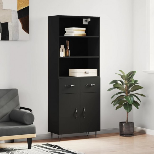 Buffet haut Noir 69,5x34x180 cm 