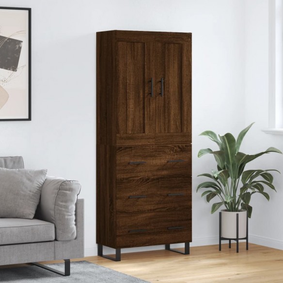 Buffet haut Chêne marron 69,5x34x180 cm 