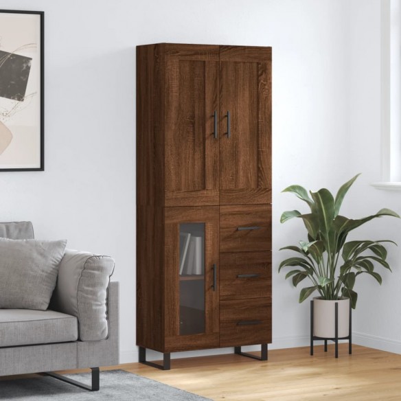 Buffet haut Chêne marron 69,5x34x180 cm 