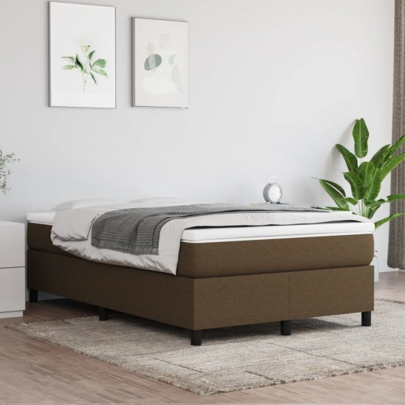 Lit Marron foncé 120x200 cm Tissu