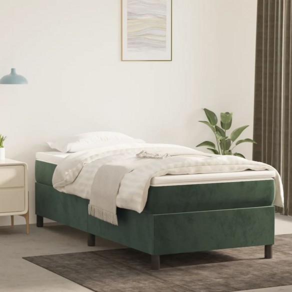 Lit Vert foncé 90x200 cm Velours