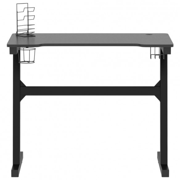 Bureau de jeu à LED avec pieds en forme de Z Noir 90x60x75 cm Bureau de jeu à LED avec pieds en forme de Z Noir 90x60x75 cm