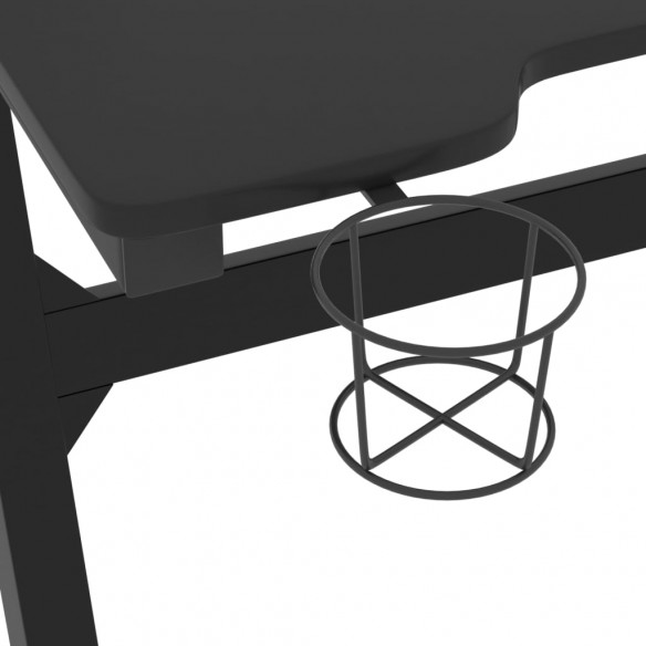 Bureau de jeu à LED avec pieds en forme de Z Noir 90x60x75 cm Bureau de jeu à LED avec pieds en forme de Z Noir 90x60x75 cm