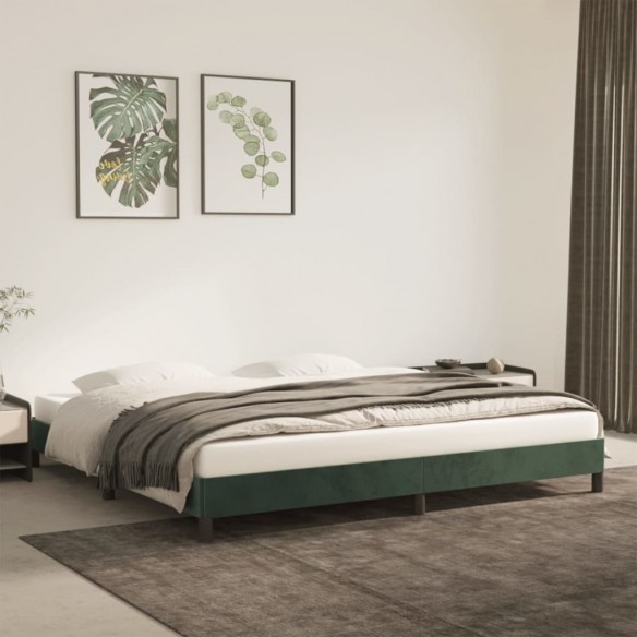 Lit Vert foncé 200x200 cm Velours