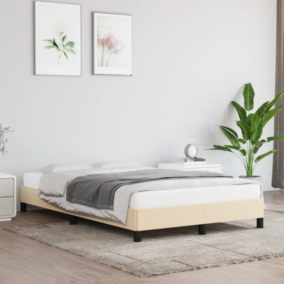 Lit Crème 120 x 200 cm Tissu