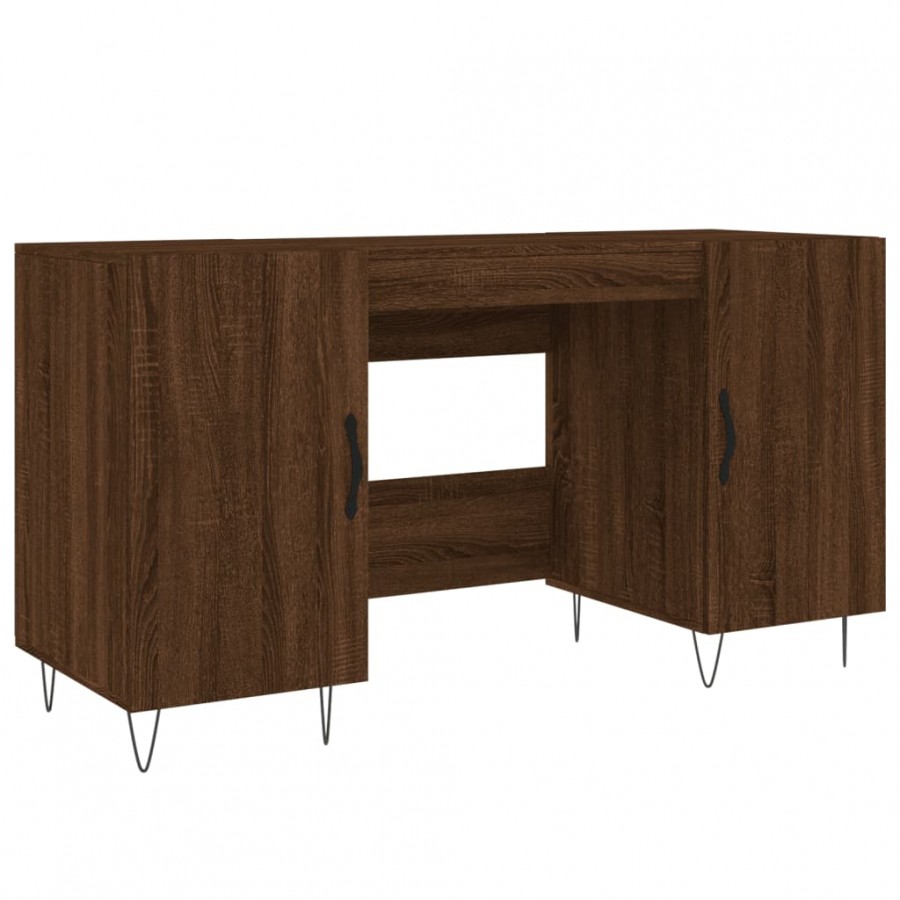 Bureau chêne marron 140x50x75 cm bois d'ingénierie