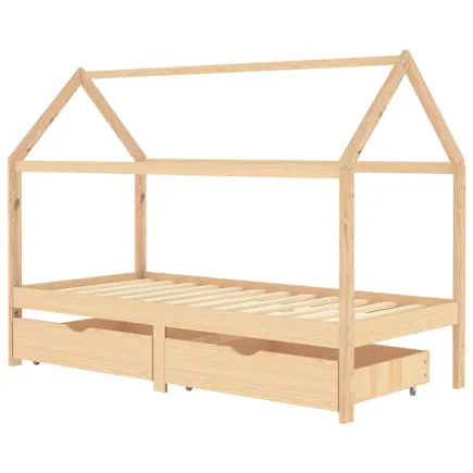 Lit d'enfant avec tiroirs Bois de pin massif 90x200 cm 2