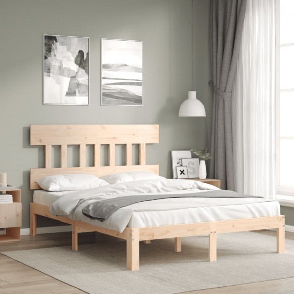 Lit avec tête de lit 140x200 cm bois massif
