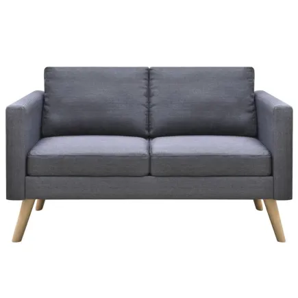 Jeu de canapé à 2 places et à 3 places Tissu Gris foncé 2