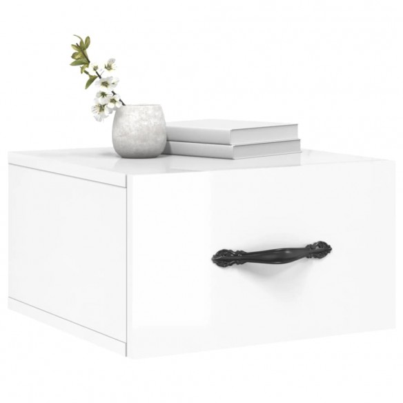 Tables de chevet murales 2 pcs blanc brillant 35x35x20 cm Tables de chevet murales 2 pcs blanc brillant 35x35x20 cm