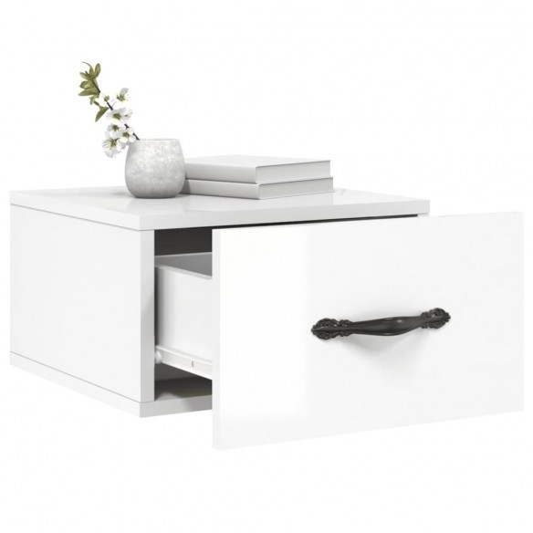 Tables de chevet murales 2 pcs blanc brillant 35x35x20 cm Tables de chevet murales 2 pcs blanc brillant 35x35x20 cm