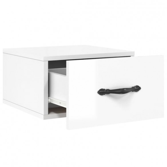 Tables de chevet murales 2 pcs blanc brillant 35x35x20 cm Tables de chevet murales 2 pcs blanc brillant 35x35x20 cm
