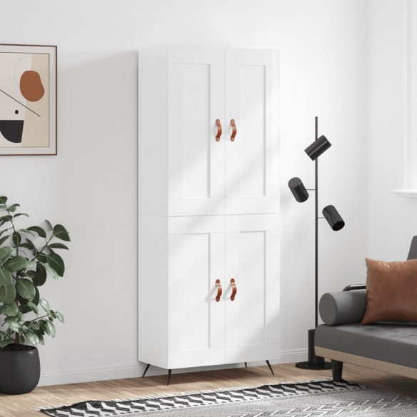 Buffet haut Blanc brillant 69,5x34x180 cm 