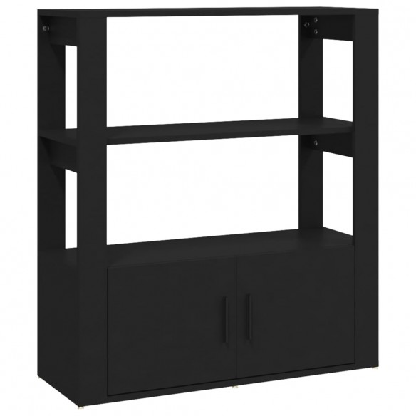 Buffet Noir 80x30x90 cm 