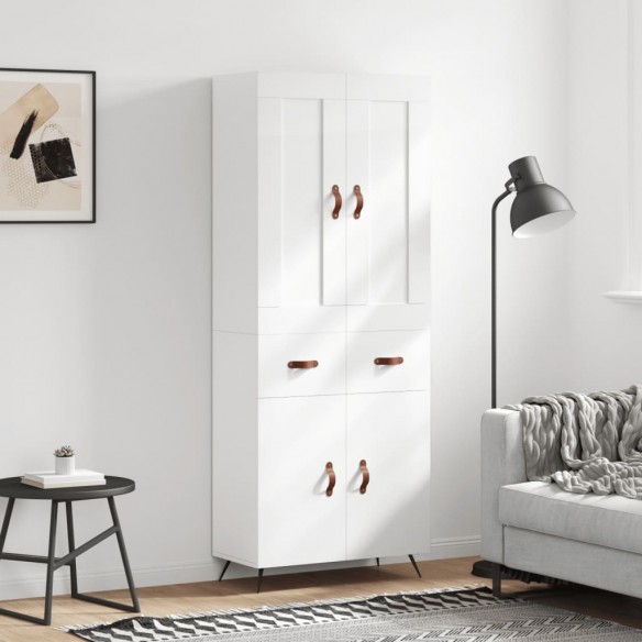 Buffet haut Blanc brillant 69,5x34x180 cm 